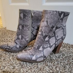 Womens Snake Print Booties
